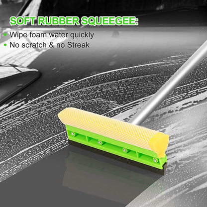 Wontolf 17pc Car Wash Kit, Car Cleaning Kit with Car Wash Brush Long Handle, Car Wash Soap, Interior Cleaner, Wheel Cleaner, Window Squeegee, Car Interior Detailing Kit for Cars Trucks RVs SUVs