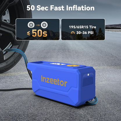 150 PSI Tire Inflator Portable Air Compressor, 12V DC Auto Shutoff Air Pump with Digital Pressure Gauge and Emergency LED Light for Car Tires, Bicycle & Balloons, Black