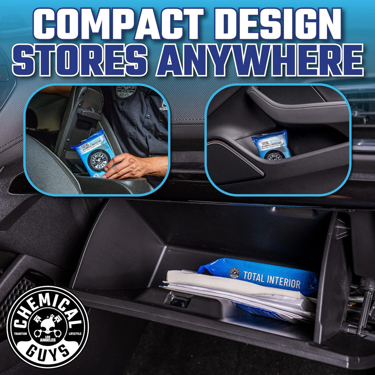 Chemical Guys Canister Wipes - Total Interior Cleaner & Protectant, Great For Cars, Trucks, SUVs, RVs, & More (60 Ct)
