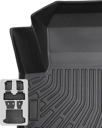 Car Floor Mats for Chevy Equinox & for Gmc Terrain: 2018 2019 2020 2021 2022 2023 2024 All Weather Rear Backrest Mats for Equinox 18-24 Rubber Black Trunk Liner Accessories for Terrain TPE Mats(6PCS)