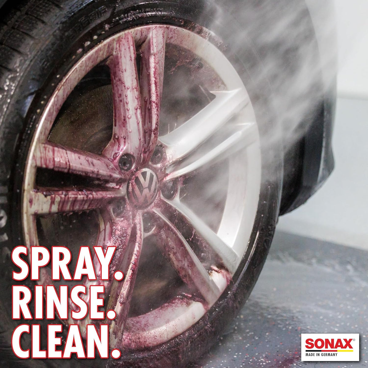 SONAX Wheel Cleaner Plus 230400 | Non-Acid, Color-Changing Rim Cleaner for Brake Dust, Grime, and Dirt Removal | Safe for All Wheels and Finishes | Powerful Deep Cleaning Formula | 750ml (25oz)