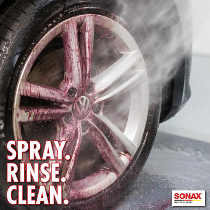 SONAX Wheel Cleaner Plus 230400 | Non-Acid, Color-Changing Rim Cleaner for Brake Dust, Grime, and Dirt Removal | Safe for All Wheels and Finishes | Powerful Deep Cleaning Formula | 750ml (25oz)