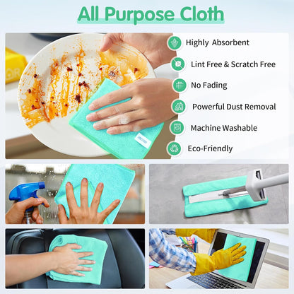FIXSMITH Microfiber Cleaning Cloth - Pack of 50, Microfiber Towels for Cars 16 x 12 in, Highly Absorbent Cleaning Rags, Lint-Free, Streak-Free Cleaning Cloths for Car Kitchen Home Office