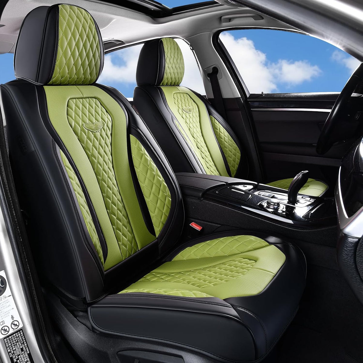 Coverado Seat Covers, Car Seat Covers Full Set, Black Car Seat Cover, Car Seat Covers Front Seats Back Seat Cover, Waterproof Car Seat Cushion, Leather Seat Covers Seat Protector Fit for Most Cars