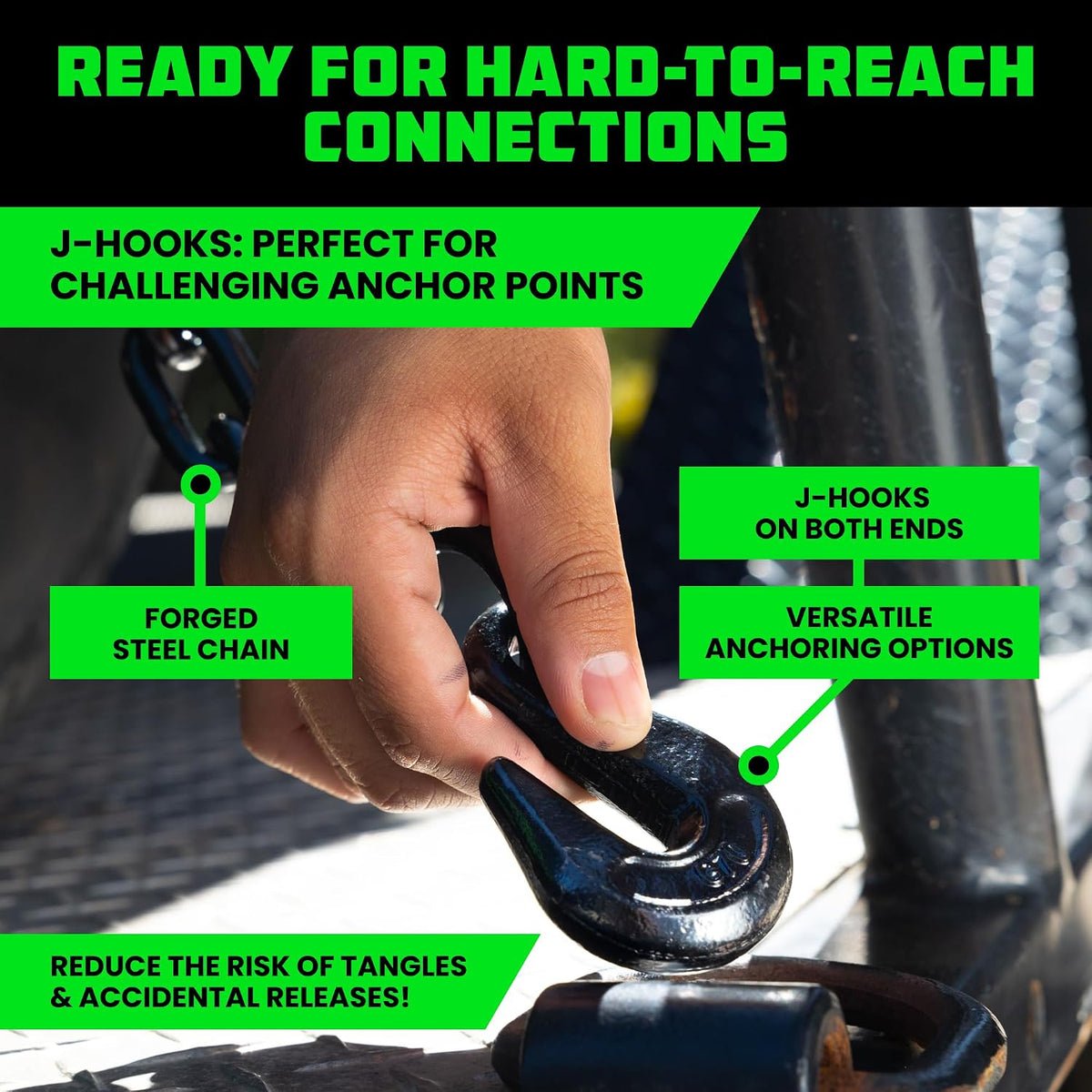 Rhino USA Car Tie Down Straps with J Hooks – 4 Pack 2" x8' – 10,000lbs Break Strength – Heavy Duty T-Handle Car Hauler Tire Lasso Wheel Straps for Trailers, UTV & Powersports – Black