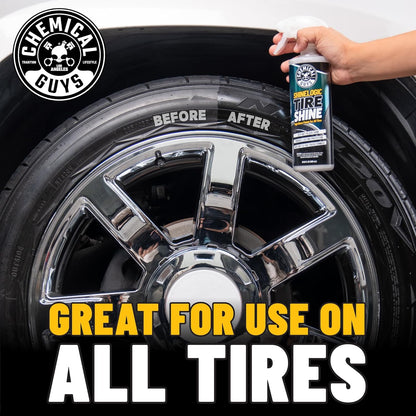 Chemical Guys ShineLogic Tire Shine 3-Pack, Deep Wet Black Shine, Safe for Cars, Trucks, Motorcycles, RVs & More, (3-20 fl oz) - TVD1202003