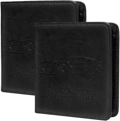 Registration and Insurance Card Holder, Vehicle Glove Box Car Organizer with Magnetic Closure, Interior Car Accessories for Documents, Cards, License Storage, 1-Pack Red