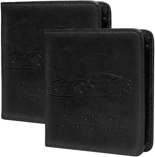 Registration and Insurance Card Holder, Vehicle Glove Box Car Organizer with Magnetic Closure, Interior Car Accessories for Documents, Cards, License Storage, 1-Pack Red
