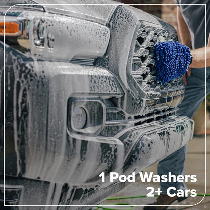 Greenworks Car Wash Pods, High-Foaming Biodegradable Car Soap, Water-Soluble Pre-Measured Pods, Streak-Free Finish, Amazing Scent, 12 Count