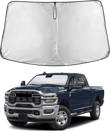 EcoNour Car Windshield Sun Shade | 2025 Upgraded Innovative No-Light-Pass Technology for Maximum Coverage | Foldable Sun Shade Keeps Your Vehicle Cool | Must-Have Car Accessories | Small (59" x 29") - Colors E