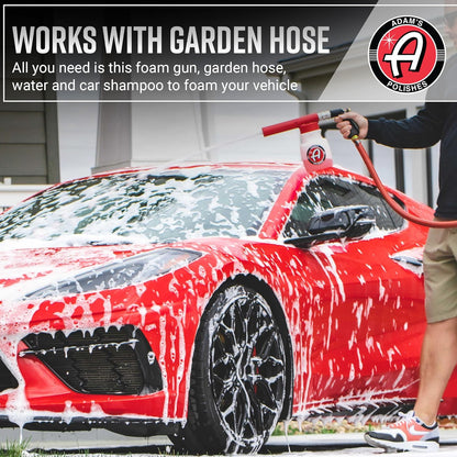 Adam's Foam Gun Car Wash Foam Sprayer - Connects to Garden Hose for Car Washing, No Pressure Washer Required, Use Snow Foam Blaster with Car Soap, Shampoo or Detergent