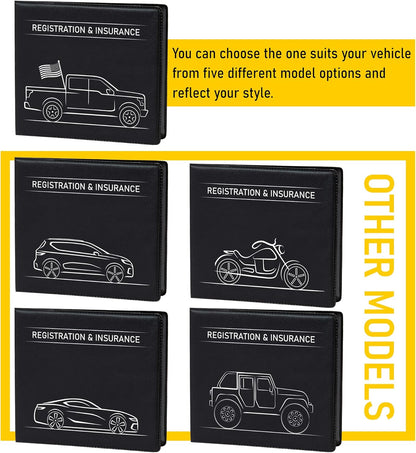 CANOPUS Car Registration and Insurance Holder, Car Document Holder, Vehicle Registration and Insurance Card Holder, Wallet for Auto, Trailer, Motorcycle, Truck, Vehicle Paperwork Organizer (2 Pack)