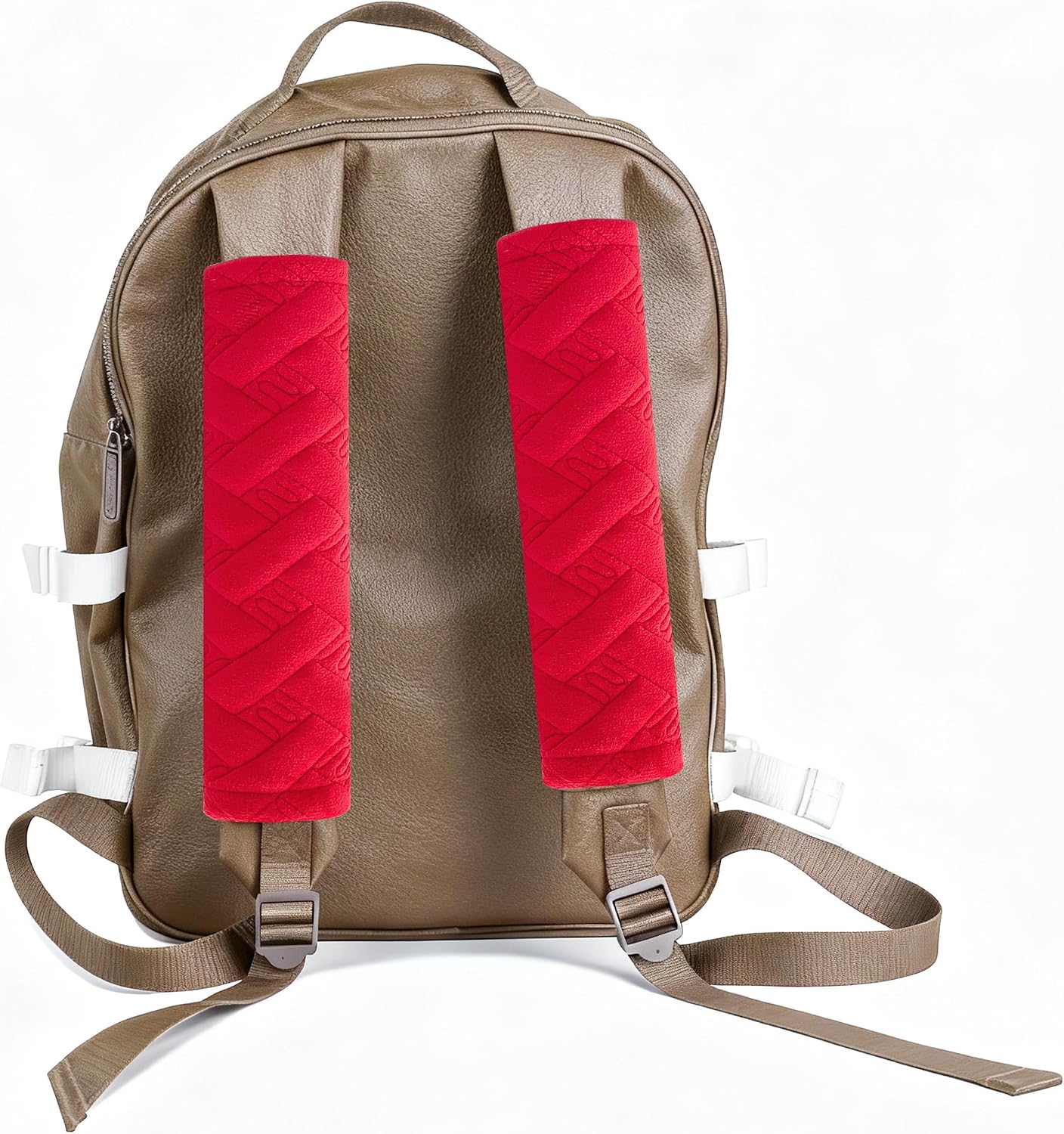 Amooca 2-Pack Soft Seat Belt Covers Universal Car Shoulder Pad Cushions with Braid Pattern for Comfortable Driving & Bag Strap Protection Red