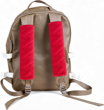 Amooca 2-Pack Soft Seat Belt Covers Universal Car Shoulder Pad Cushions with Braid Pattern for Comfortable Driving & Bag Strap Protection Red