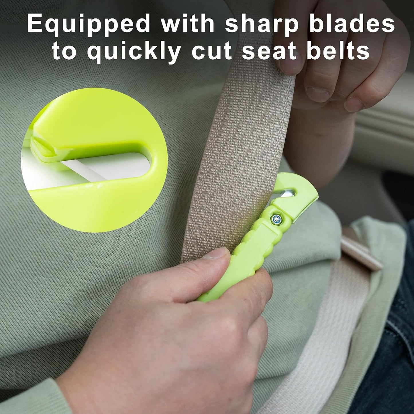Car Window Breaker Hammer and Seat Belt Cutter 2-in-1，Emergency Escape Tool | Car Accessories, Auto Car Escape Tool，Safety Hammer for Family Rescue and Auto Traffic Accident Emergency Escape, 2 Packs