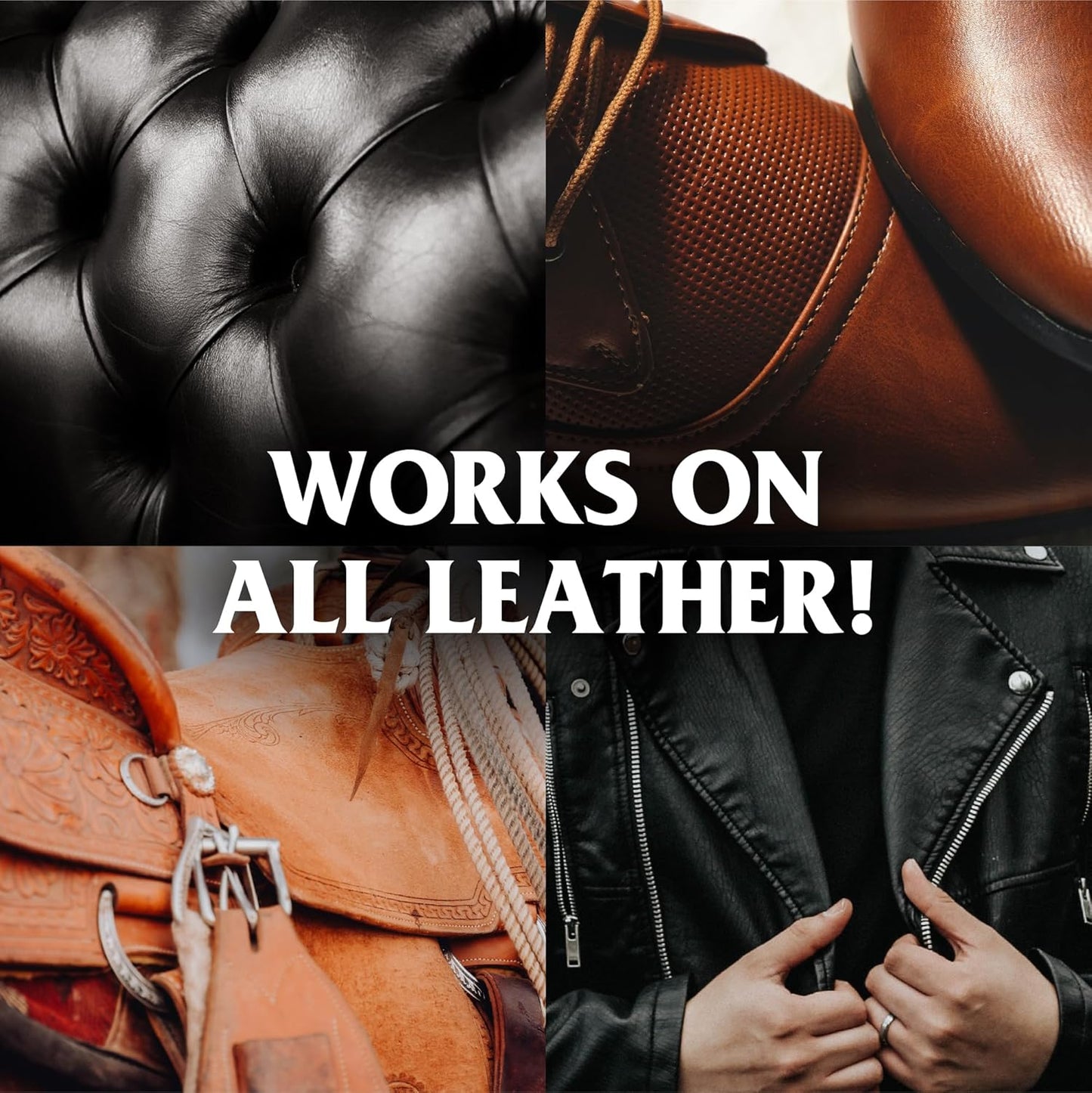 Cleaner and Conditioner - Safe for All Leather & Vinyl - Hydrate and Shine with Water-Repellent Protection for Couches, Car Interior, Shoes, and Bags (16 oz)