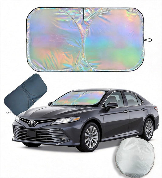 Window Shades for Car Windshield - Foldable Car Window Shades, 210T Reflective UV Block Sun Visor, Keep Vehicle Cool in Summer Heat, Universal Fit for Cars, SUVs and Trucks, Easy to Install & Store