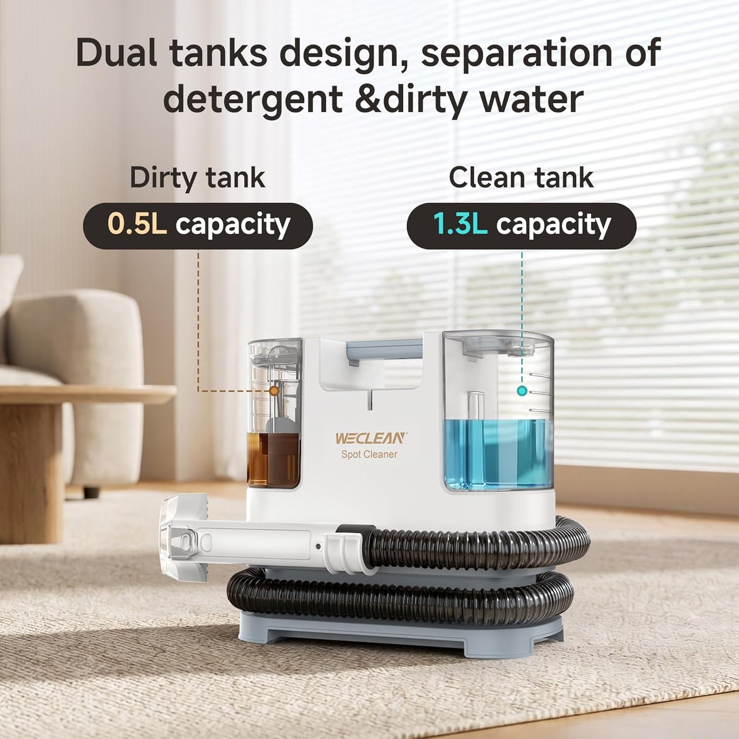 WECLEAN C1 Portable Extractor for Couch and Carpet Cleaner Upholstery Cleaner with Deep Cleaning Solution