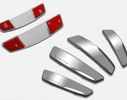STATUS 4Pcs High Glossy Slim Door Edge Guards Bumper Protector Trim Guard Sticker Molding for Motors Auto Vehicle (White)