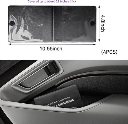 4 PCS Car Registration and Insurance Holder, Vehicle Glove Box Organizers with Closure for License Document, Auto Essential Paperwork Wallet Case Holder, Car Accessories (Black, Car Logo)