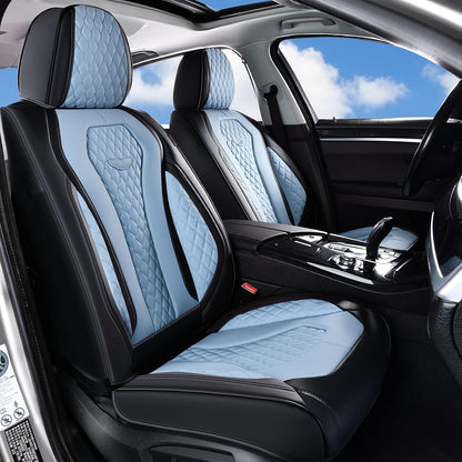 Coverado Seat Covers, Car Seat Covers Full Set, Black Car Seat Cover, Car Seat Covers Front Seats Back Seat Cover, Waterproof Car Seat Cushion, Leather Seat Covers Seat Protector Fit for Most Cars