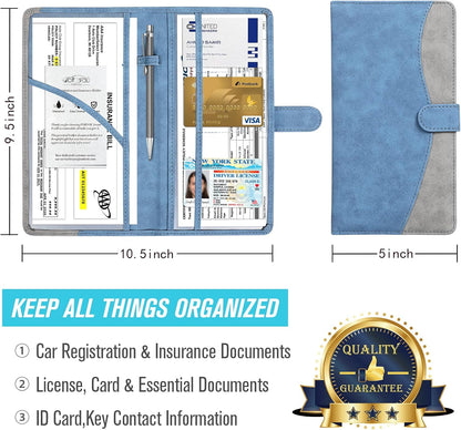 foryou Car Registration and Insurance Holder Car Document Holder Registration and Insurance Card Holder for Cards, Driver License & other Essential Documents(Purple Pink)