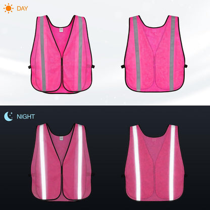 KAYGO High Visibility Safety Vest 1-Inch Reflective Strips Front/Back, KG0008, Breathable Mesh, One Size, Unisex