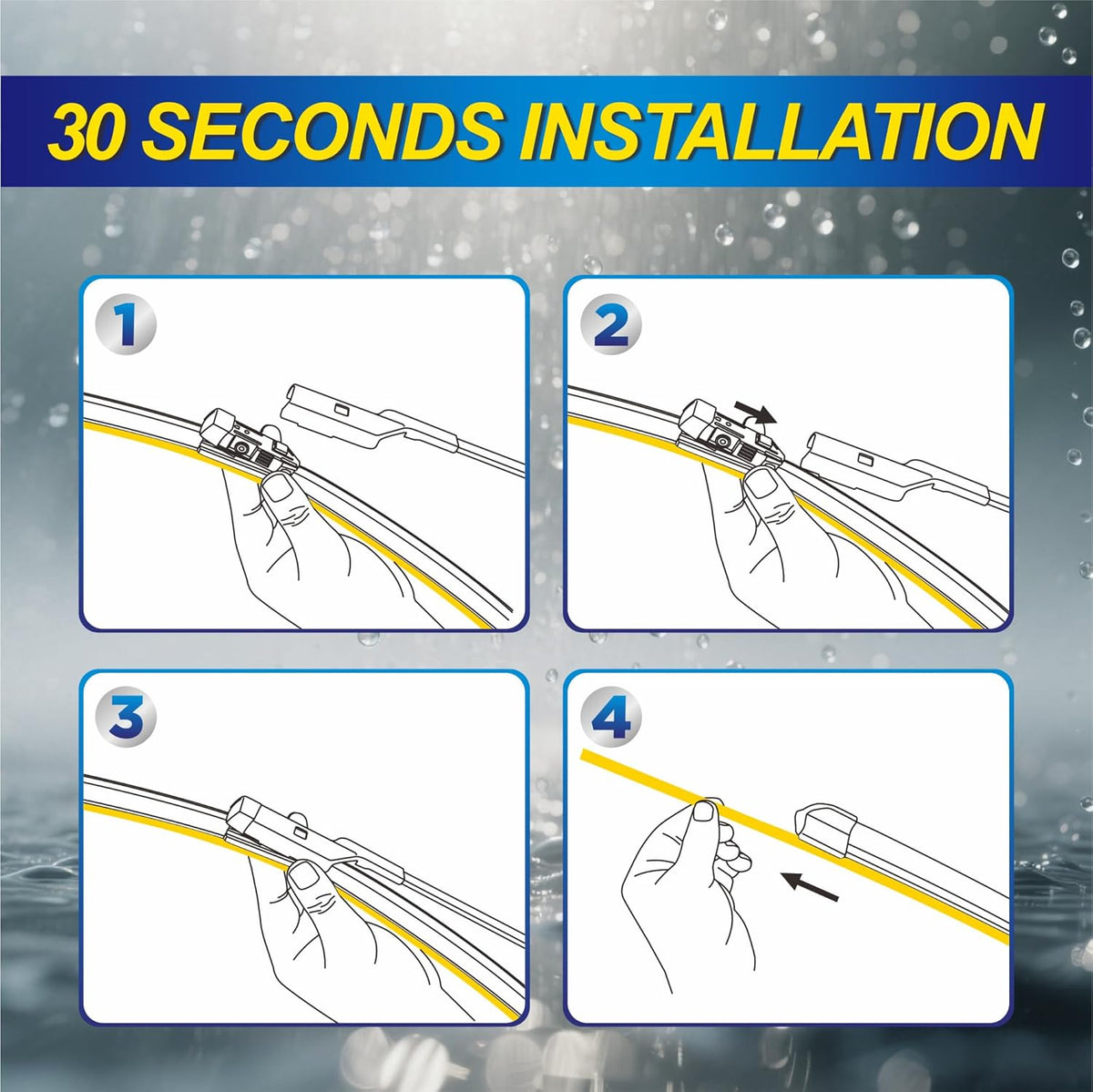 5 PLUS® Silicone Windshield Wipers Replacement for 2019-2024 Toyota RAV4/ 2006-2015 Mazda 5 Wiper Blades(Set of 3), Windshield Wiper Blades For My Car-26"/16"/12" - Colors C