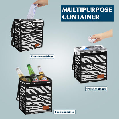 Femuar Leak Proof Car Trash Can with Lid - Waterproof Automotive Garbage Bin for SUVs, Collapsible and Portable Car Trash Bag, Black