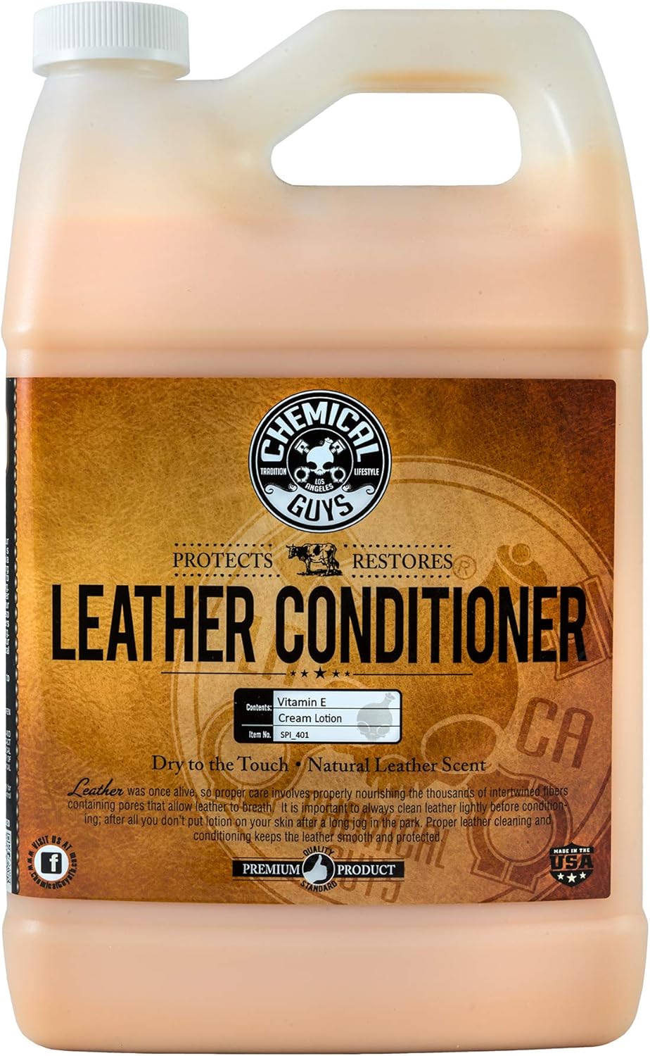 Chemical Guys Leather Conditioner, Vintage Series - Conditions, Nourishes, and Protects Natural, Synthetic, and Faux Leather Seats, Interiors, Apparel & Accessories, 16 fl oz