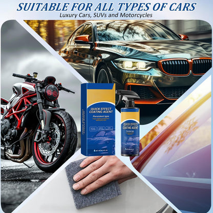 2Pcs Advanced Car Quick-Acting Coating Agent Spray, Car Coating Spray, 2025 New Quick Effective Coating Spray,Car Scratch Wax Polish Spray Waterless Wash, Oil Film Emulsion Glass Cleaner