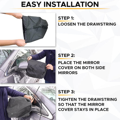 EcoNour Windshield Cover for Ice and Snow - Universal Fit for Car, SUV, Truck, Heavy Duty 600D Oxford Fabric Frost Protector for Ice & Sleet, Includes Anti-Theft Straps, Medium (69"x42")