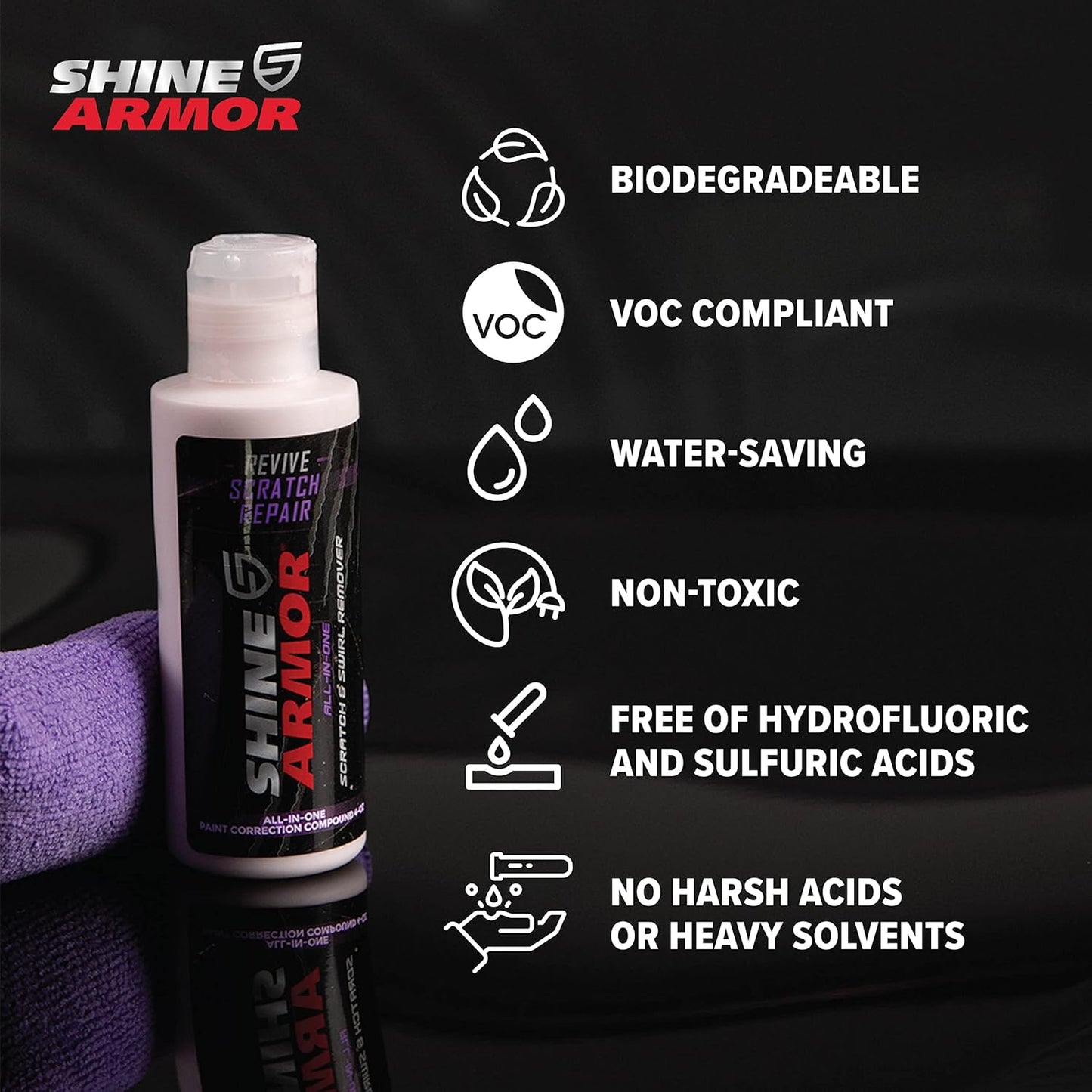 SHINE ARMOR Car Scratch Remover Repair Protection & Swirl Remover Polish 4oz