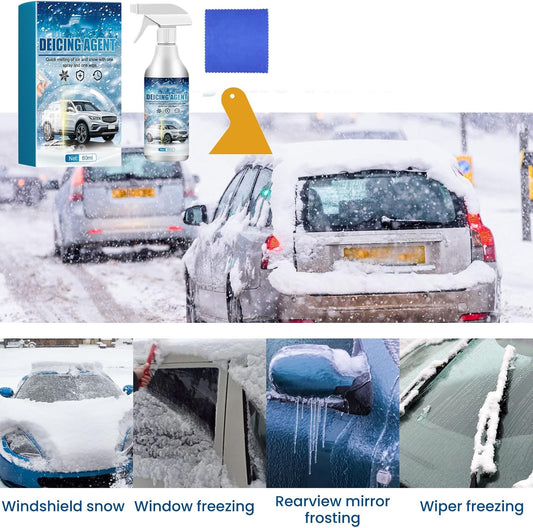 Car Windshield Snow Melting Coating Spray, Snow Repellent Spray De-Icer for Cars - Fast Ice & Snows Remover, Winter Windshield & Glass Coating Protection, Snow Meltings Agent for Car Ice Melting (2)