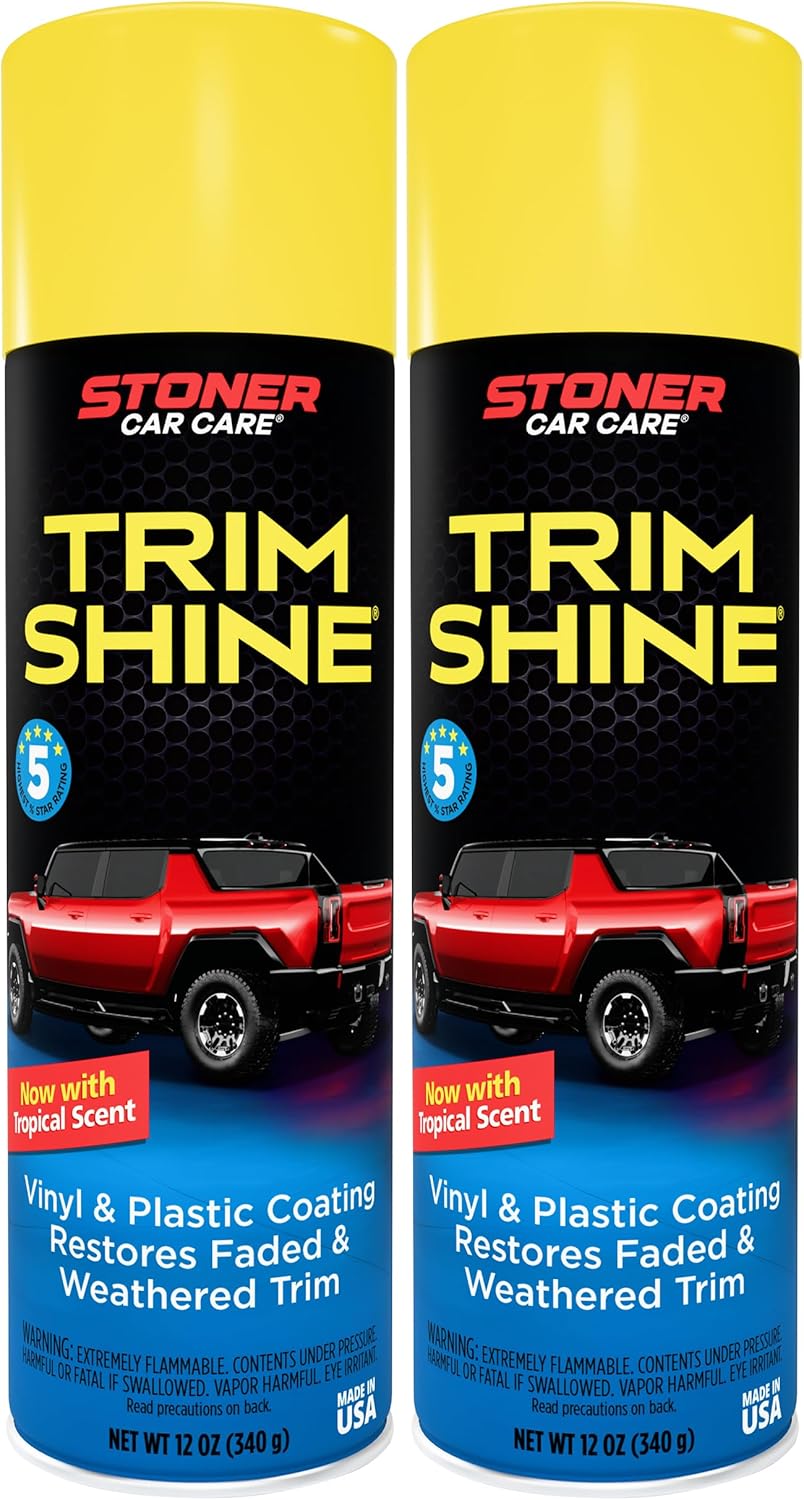 Stoner Car Care 91034 Trim Shine – Black Trim and Plastic Restorer for Cars – Vinyl and Plastic Trim Protectant Coating for Interior and Exterior Use – Fast-Drying No Sling – 12 oz