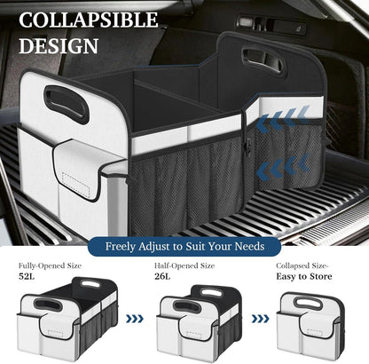 Femuar Car Trunk Organizer with Large Capacity Waterproof Car Accessories for Women & Men, Collapsible Trunk Organizer for Suv/Jeep/Sedan,Tools (Black, Standard)