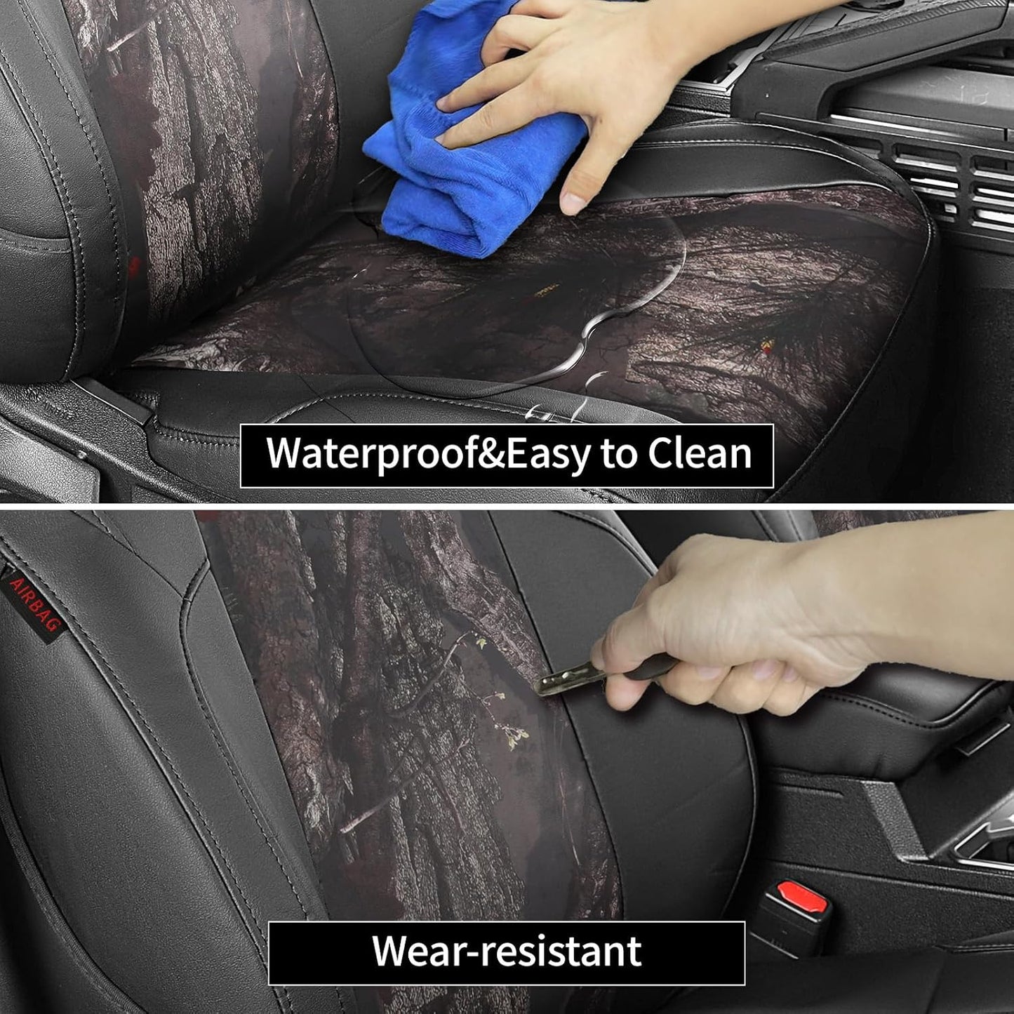 EKR Tacoma Car Seat Covers Custom Fit for Toyota Tacoma (Petrol) 2024 2025 2026 DoubleCab/CrewCab SR/SR5/TRD Sport/TRD Off-Road/Limited -Truck Seat Covers Full Set,Faux Leather(Black)