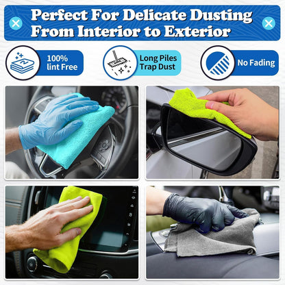 FIXSMITH Shop Towels, Pack of 200, Grey Microfiber Cleaning Cloth Bulk, Microfiber Towels for Cars, All-Purpose Absorbent Cleaning Rags, Dust Cloth for Automotive, Mechanic, Garage, 11.5 x 11.5 inch