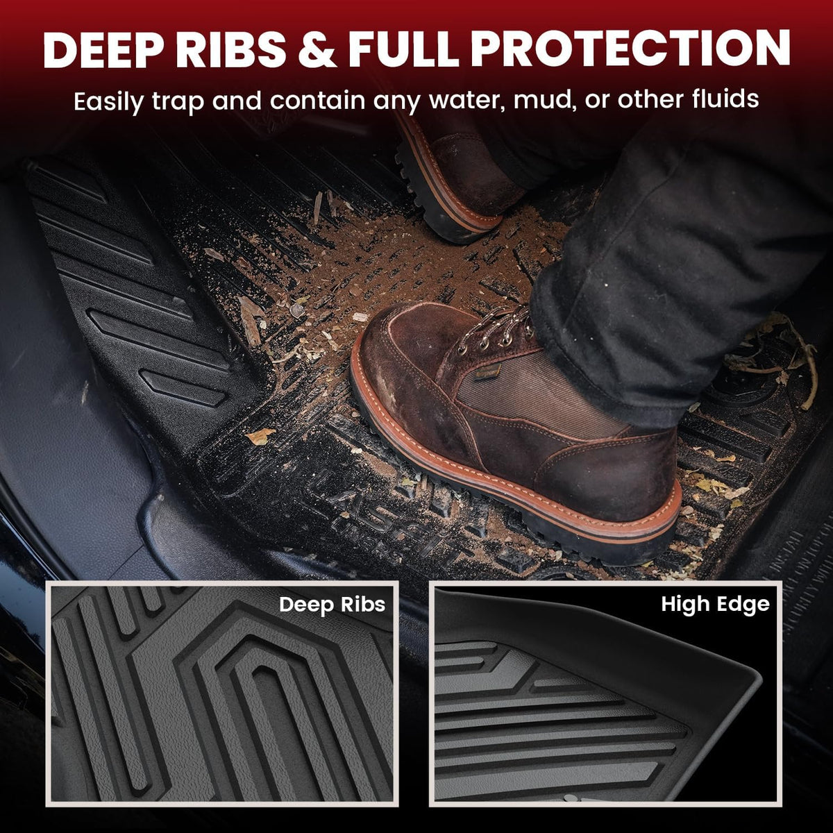 LASFIT Floor Mats for Jeep Grand Cherokee WL 2022-2025 2026 5-Seat (Include 4xe, NOT for L), All Weather TPE Custom Fit Car Mats Floor Liners Cargo Liner Cargo Mat Trunk Mat Black