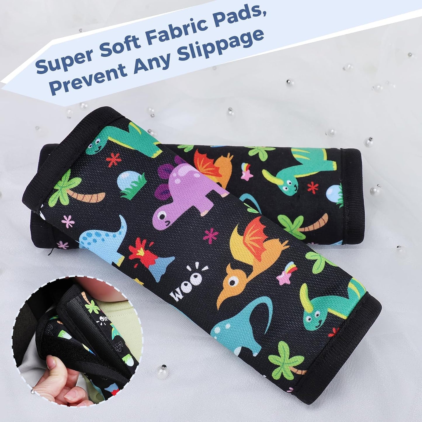COOLBEBE Car Seat Straps Shoulder Pads for Baby Kids, Super Soft Seat Belt Covers for All Car Seats/Pushchair/Stroller/High Chair