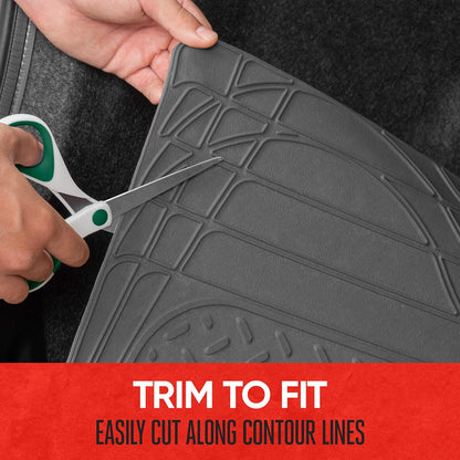 Motor Trend FlexTough SUV Cargo Liner & Car Trunk Mat - Universal Trim-To-Fit All Weather Cargo Mats for Back of SUV - SUV Trunk Mat & Trunk Liner Floor Mat Cargo Cover - Trunk Cover 47.5"in x 32.2"in