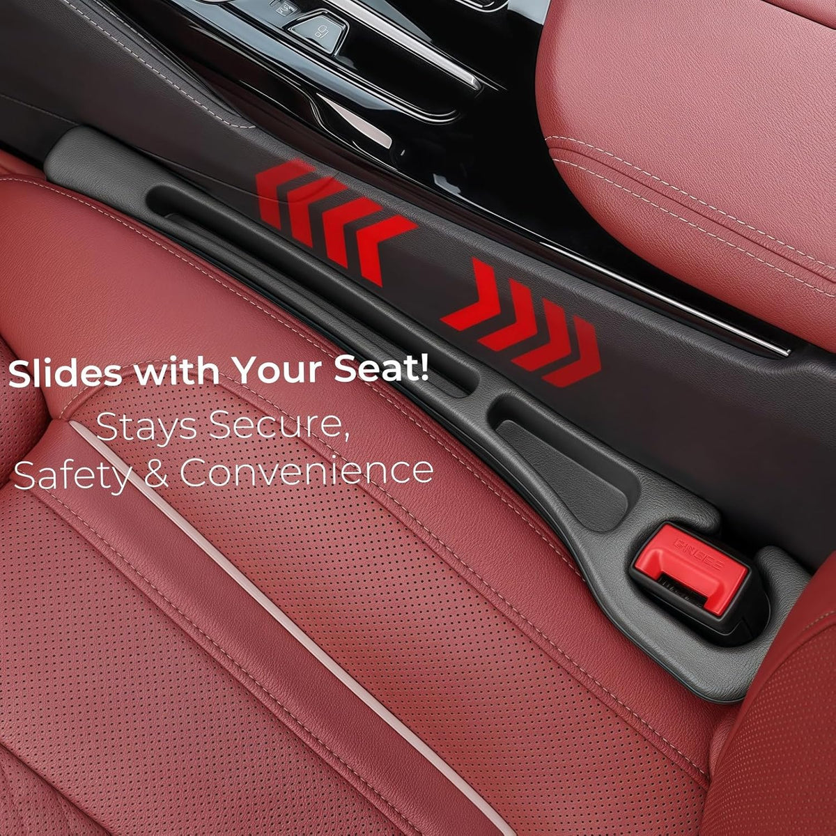BESTKEE Car Seat Gap Filler 2 Pack, No Drop Seat Gap Plug with Dual Storage Slots, Blocks Phones Keys Coins, Flexible EVA Console Gap Filler Auto Accessories for Cars SUVs Trucks