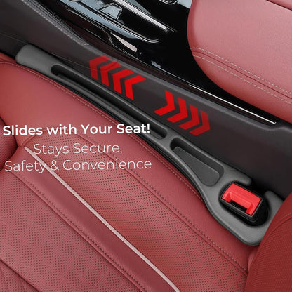 BESTKEE Car Seat Gap Filler 2 Pack, No Drop Seat Gap Plug with Dual Storage Slots, Blocks Phones Keys Coins, Flexible EVA Console Gap Filler Auto Accessories for Cars SUVs Trucks