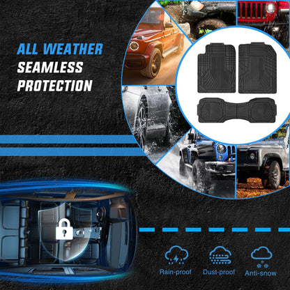 Nilight Rubber Cargo Mats for Cars Trucks SUVs,Universal Trim to fit for Most Vehicles,All Weather Protection Heavy Duty Cargo Liners