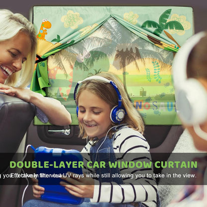 Car Window Shades, 2 PCS Magnetic Double Layer Auto Sun Shade for Side Windows Privacy Full Covers/Half Shade Options Back Car Window Curtains for Baby Protection