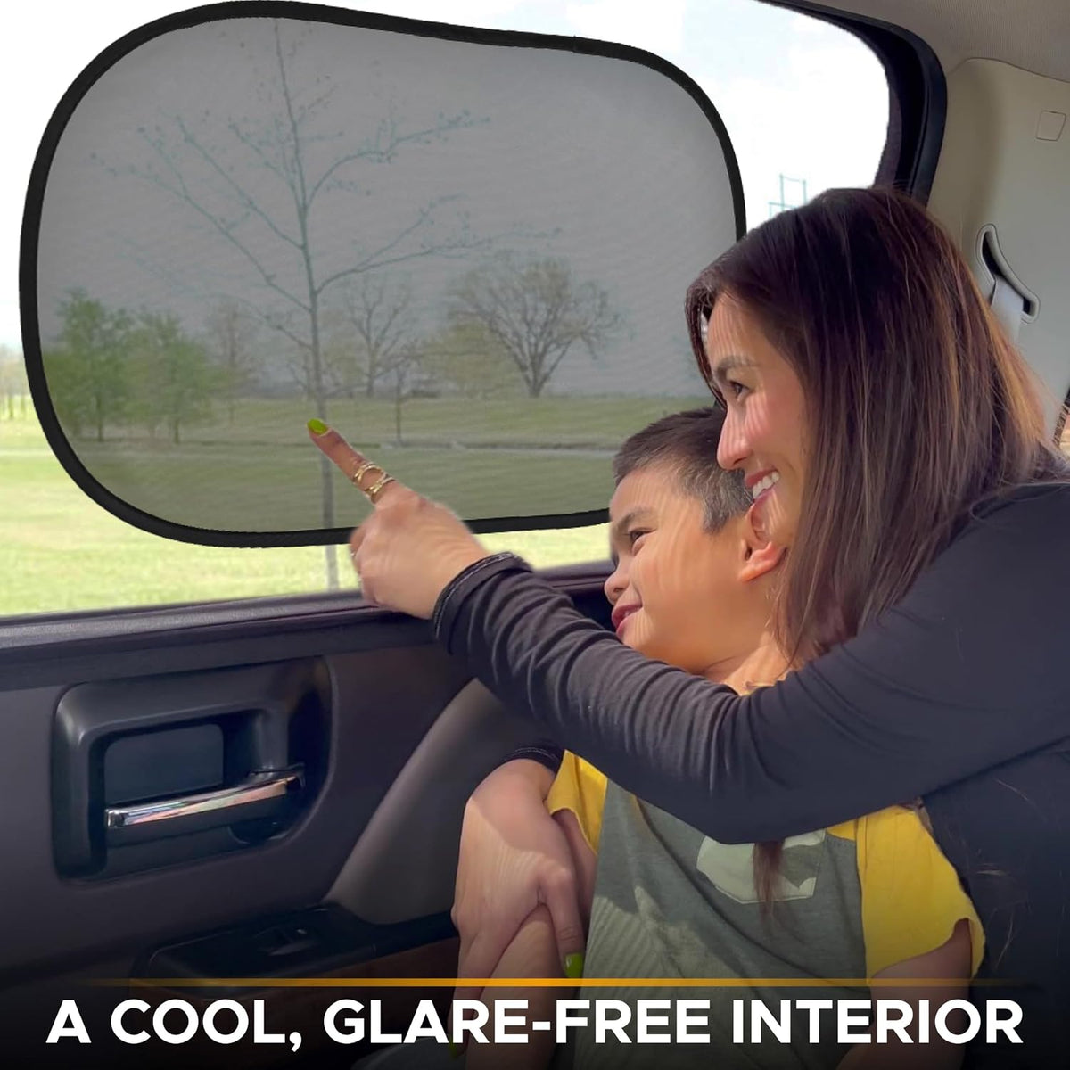 EcoNour Car Window Shades for Baby (4 Pack) | Protects Baby from Window Sun & Heat | Sun Shade Side Windows for Kids | Automotive Sun Protection from UV | Child Safety Accessories | Medium - 20"x12"