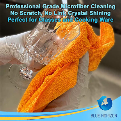 Orange Large Microfiber Cleaning Towels, 36-Pack Dual-Sided Ultra Soft Plush Washcloth, Professional Grade Premium Microfiber Detailing Cloths, Car, Household and Commercial (Orange, 16" x 16")
