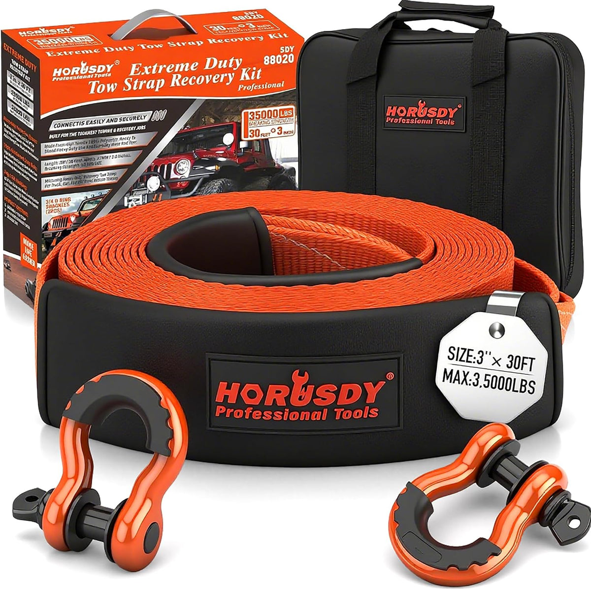 HORUSDY 25FT Jumper Cables, 1-Gauge 800A Heavy Duty Jumper Battery Cables 25 Ft Booster Jump Start, Reverse Polarity Protection - ETL Certified