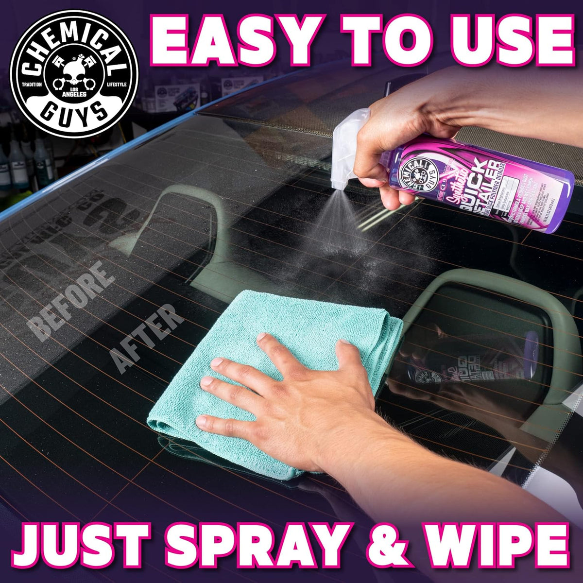 Chemical Guys WAC2111602 Synthetic Quick Detailer, Extreme Slick Polymer Detailer, Great for Cars, Trucks, SUVs, Motorcycles, RVs & More, 16 fl oz (2 Pack)