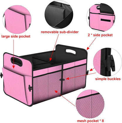 Femuar Car Trunk Organizer with Large Capacity Waterproof Car Accessories for Women & Men, Collapsible Trunk Organizer for Suv/Jeep/Sedan,Tools (Black, Standard)